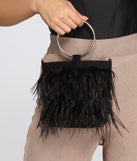Feather Detail O-Ring Handle Bag is a trendy pick to create 2023 festival outfits, festival dresses, outfits for concerts or raves, and complete your best party outfits!