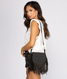 Boost Of Confidence Fringe Suede Saddle Purse for 2022 festival outfits, festival dress, outfits for raves, concert outfits, and/or club outfits