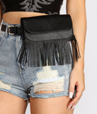 Boho Fringe Faux Leather Fanny Pack is a trendy pick to create 2023 festival outfits, festival dresses, outfits for concerts or raves, and complete your best party outfits!
