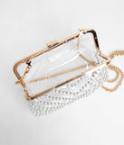 Give A Twirl Clear Pearl Clutch for 2022 festival outfits, festival dress, outfits for raves, concert outfits, and/or club outfits