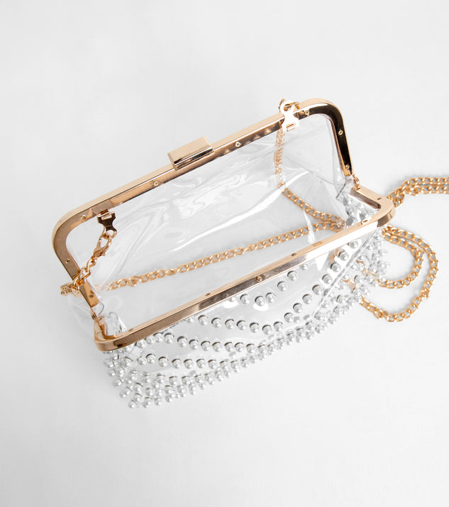 Give A Twirl Clear Pearl Clutch for 2022 festival outfits, festival dress, outfits for raves, concert outfits, and/or club outfits
