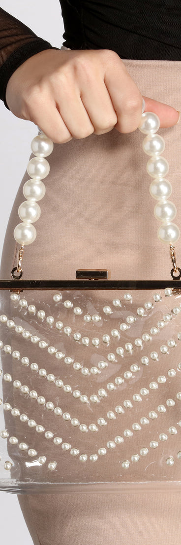 Give A Twirl Clear Pearl Clutch for 2022 festival outfits, festival dress, outfits for raves, concert outfits, and/or club outfits