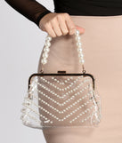Give A Twirl Clear Pearl Clutch for 2022 festival outfits, festival dress, outfits for raves, concert outfits, and/or club outfits