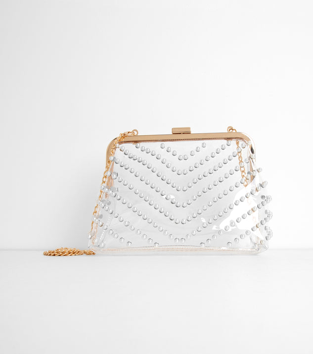 Give A Twirl Clear Pearl Clutch for 2022 festival outfits, festival dress, outfits for raves, concert outfits, and/or club outfits