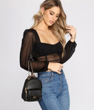 Day To Night Quilted Chain Backpack is a trendy pick to create 2023 festival outfits, festival dresses, outfits for concerts or raves, and complete your best party outfits!