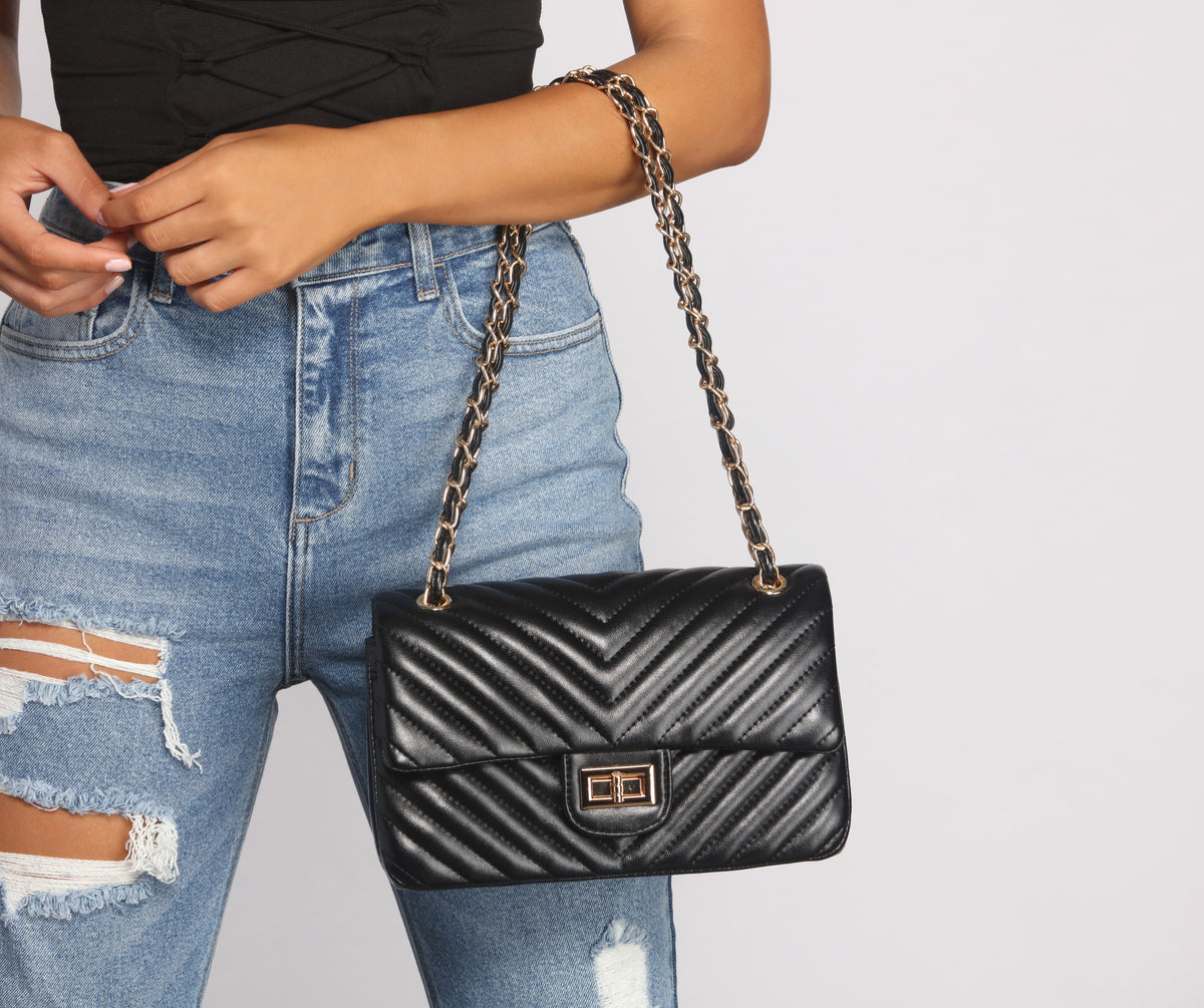 Poised and Classy Quilted Crossbody