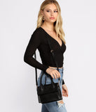 Savvy And Sassy Faux Leather Crossbody Purse helps create the best bachelorette party outfit or the bride's sultry bachelorette dress for a look that slays!