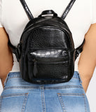 You've Got It Mini Faux Leather Croc Backpack is a trendy pick to create 2023 festival outfits, festival dresses, outfits for concerts or raves, and complete your best party outfits!