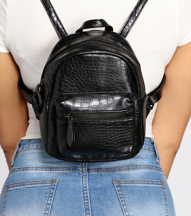 croc mini backpack You've Got It Mini Faux Leather Croc Backpack