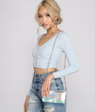 So Haute Holographic Crossbody is a trendy pick to create 2023 festival outfits, festival dresses, outfits for concerts or raves, and complete your best party outfits!