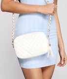 Luxe Life Quilted Chevron Crossbody is a trendy pick to create 2023 festival outfits, festival dresses, outfits for concerts or raves, and complete your best party outfits!