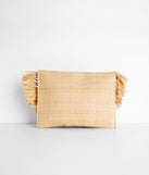 Island Time Straw Fringe Clutch is a trendy pick to create 2023 festival outfits, festival dresses, outfits for concerts or raves, and complete your best party outfits!