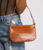 Essential Faux Croc Embossed Purse