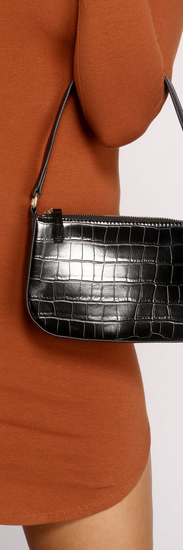 Faux Leather Croc Embossed Purse