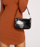 Faux Leather Croc Embossed Purse