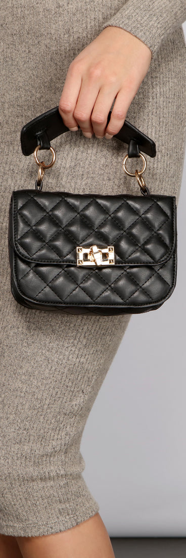 Faux Leather Quilted Diamond Mini Purse for 2022 festival outfits, festival dress, outfits for raves, concert outfits, and/or club outfits