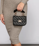 Faux Leather Quilted Diamond Mini Purse for 2022 festival outfits, festival dress, outfits for raves, concert outfits, and/or club outfits