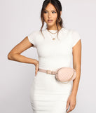 Quilted Diamond Swag Chain Fanny Pack for 2022 festival outfits, festival dress, outfits for raves, concert outfits, and/or club outfits