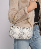 Trendy Chic Snake Print Shoulder Bag