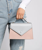 Chic Two-Tone Top Handle Bag
