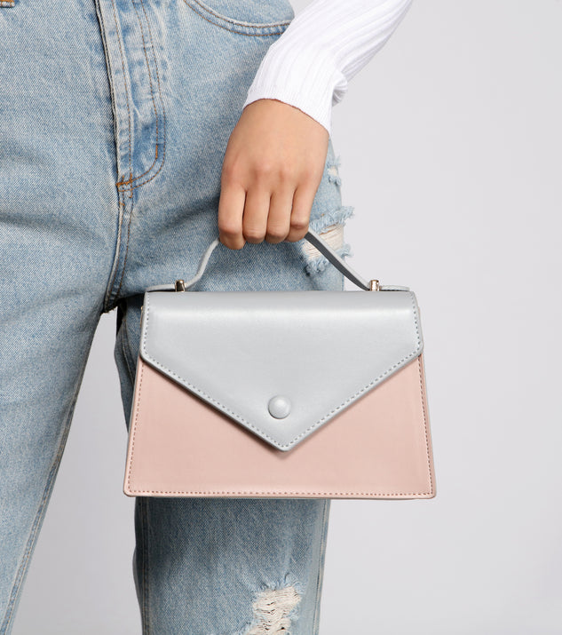 Chic Two-Tone Top Handle Bag