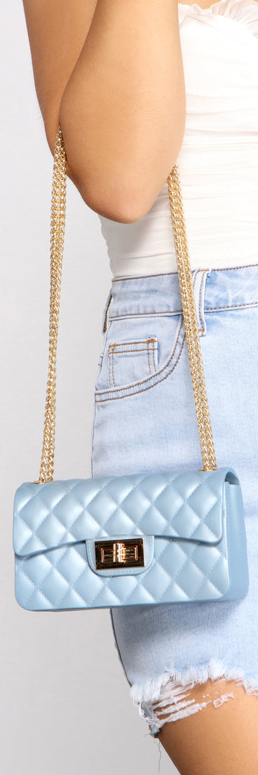 Little Bit Of Luxe Quilted Diamond Jelly Crossbody