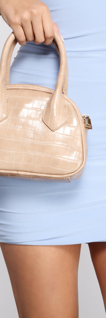 Stunning Style Croc-Embossed Satchel
