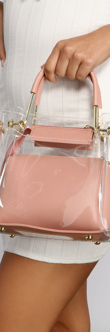 Trendy Beauty Clear Satchel With Pouch