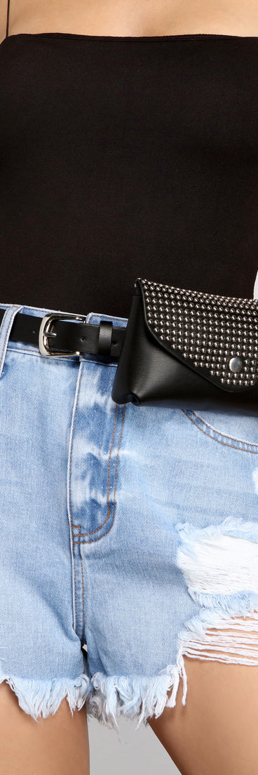 Studded And Stylin' Fanny Pack Belt for 2022 festival outfits, festival dress, outfits for raves, concert outfits, and/or club outfits