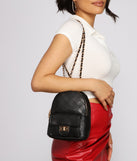 Faux Leather Quilted Diamond Mini Backpack