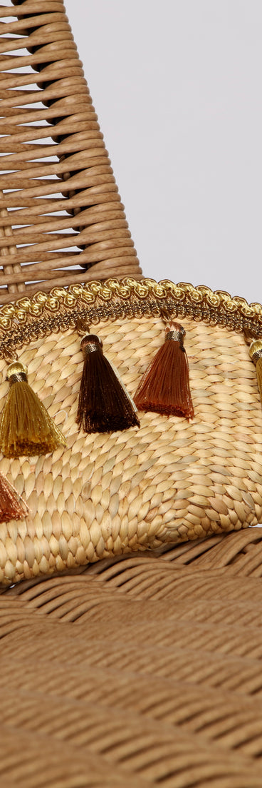 Boho Tassel Straw Clutch
