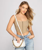 Chic Croc Chain Shoulder Bag