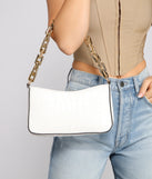 Chic Croc Chain Shoulder Bag