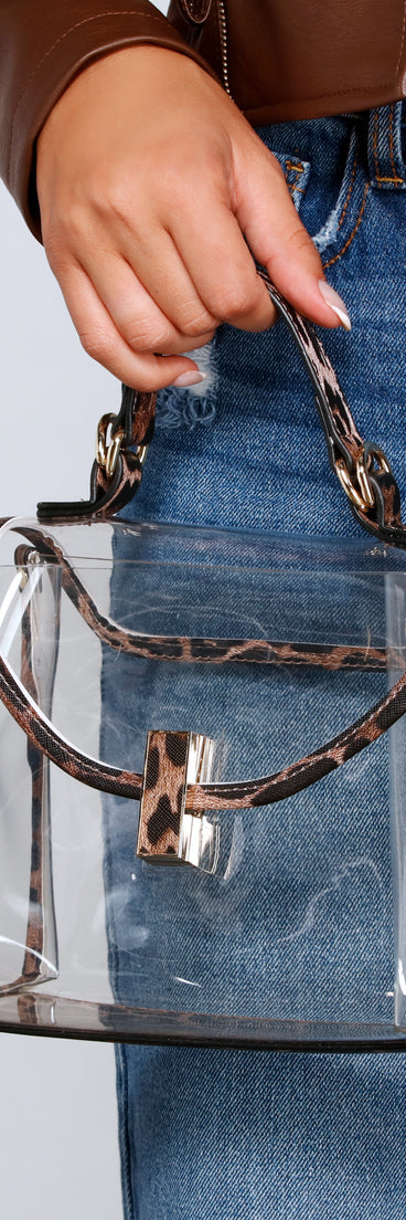 Fierce And Fab Leopard And Clear Crossbody