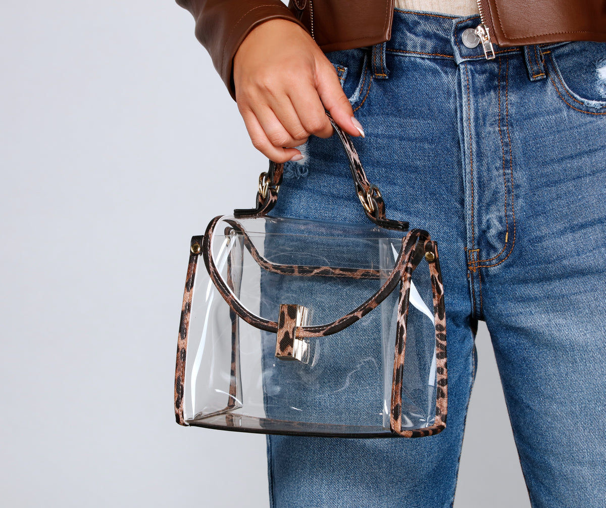 Fierce And Fab Leopard And Clear Crossbody