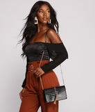 Croc Embossed Envelope Clutch