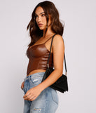 Smooth And Sleek Faux Leather Crossbody for 2022 festival outfits, festival dress, outfits for raves, concert outfits, and/or club outfits