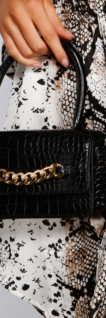 Night To Remember Croc Top Handle Crossbody