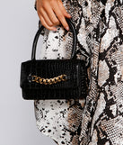 Night To Remember Croc Top Handle Crossbody