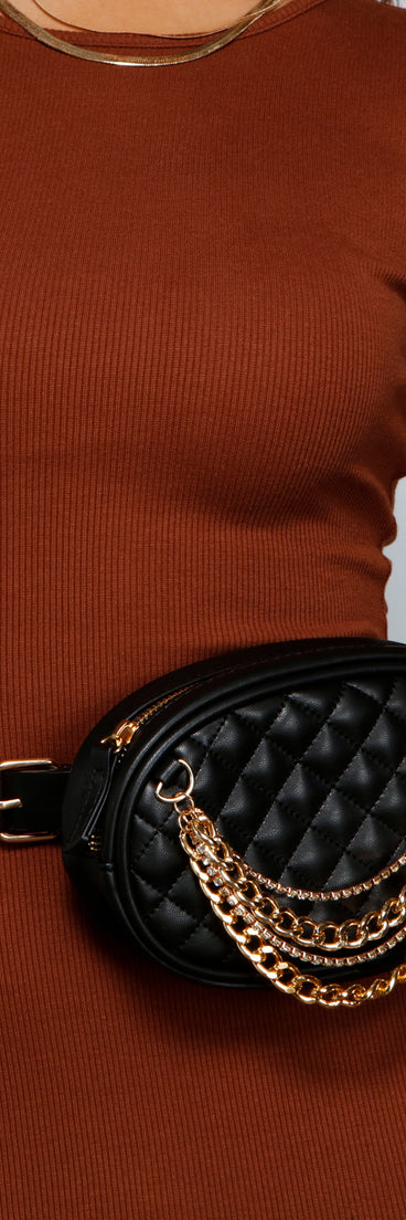 Major Bling Quilted Fanny Pack is a trendy pick to create 2023 festival outfits, festival dresses, outfits for concerts or raves, and complete your best party outfits!