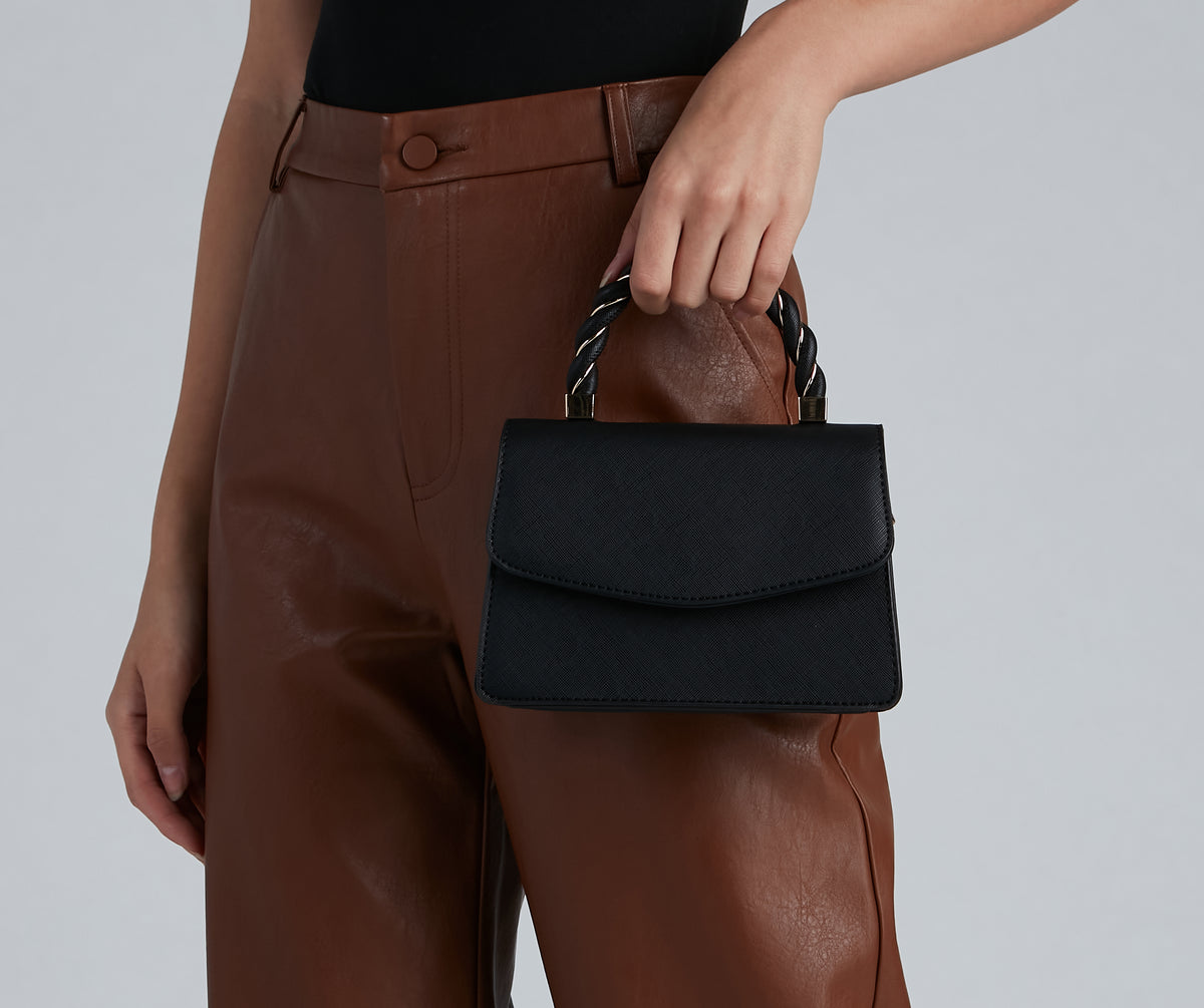 Fashion Twist Saffiano Top Handle Bag
