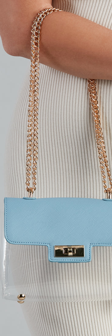 Clear Goals Saffiano Flap Crossbody for 2022 festival outfits, festival dress, outfits for raves, concert outfits, and/or club outfits