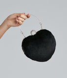 Heart Beat Faux Fur Ring Clutch