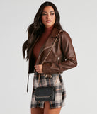 Simple Sleek Faux Leather Crossbody Purse