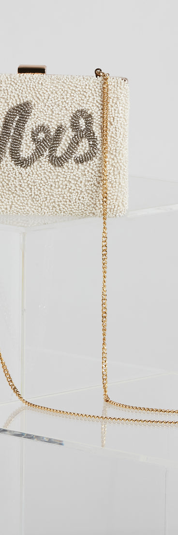 Future Mrs. Beaded Clutch Bag