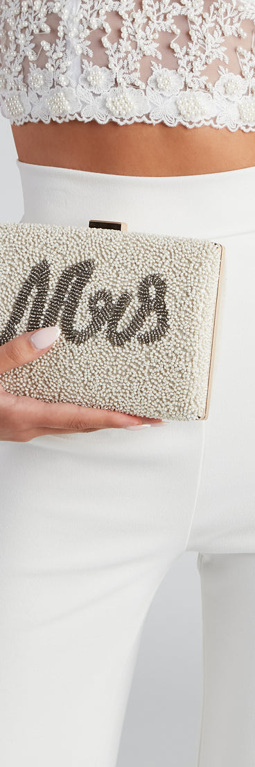 Future Mrs. Beaded Clutch Bag