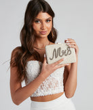 Future Mrs. Beaded Clutch Bag