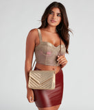 Chevron Cutie Metallic Crossbody Bag