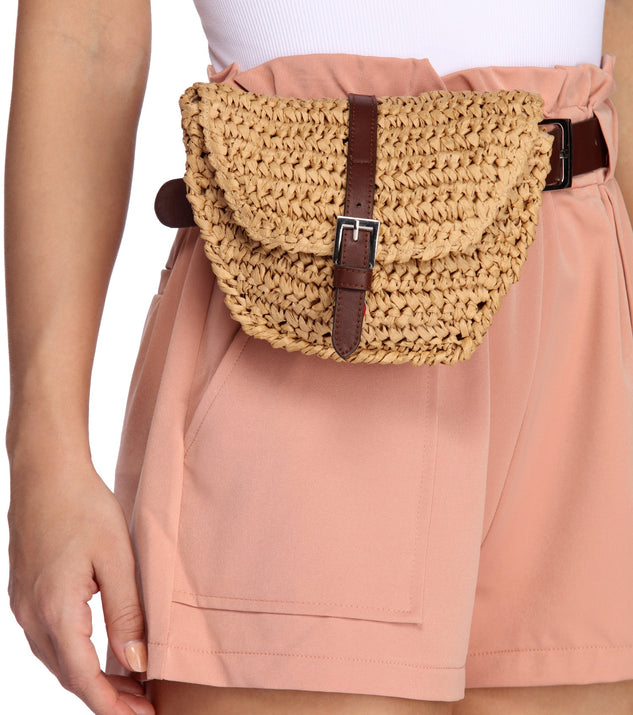 Boho Beauty Straw Fanny Pack Belt for 2022 festival outfits, festival dress, outfits for raves, concert outfits, and/or club outfits
