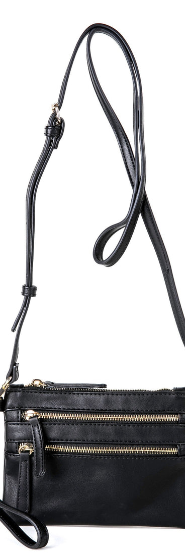 Triple Zipper Crossbody Bag